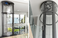 Runder Savaria Vuelift Glas Homelift mit Seeblick