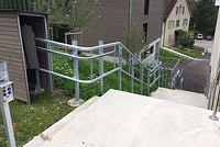 Platform lift at a school on a sloped site.