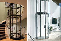 Savaria Vuelift round glass homelift in a private home.