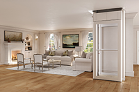 Savaria Luma Homelift by Garaventa Lift in the living room.