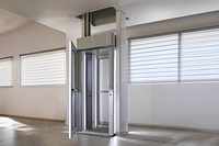 Savaria Luma Homelift by Garaventa Lift in a modern interior.