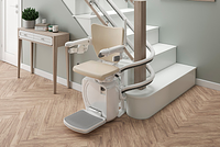 Stairlift inside double rail for tight curves