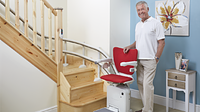 SLK-4000 stairlift in red (indoor use).